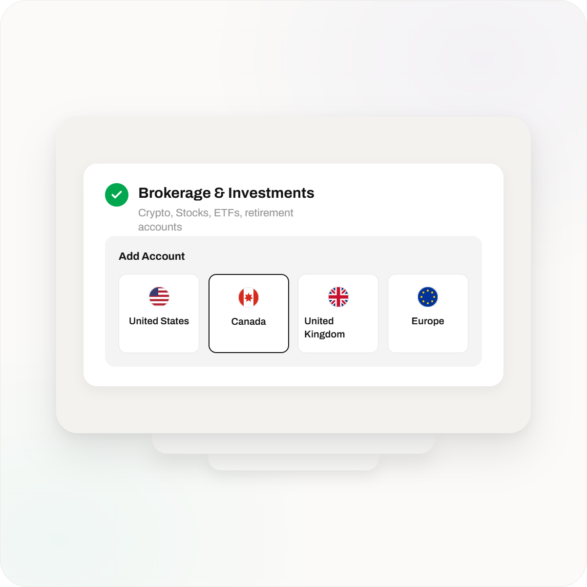 Connecting financial accounts